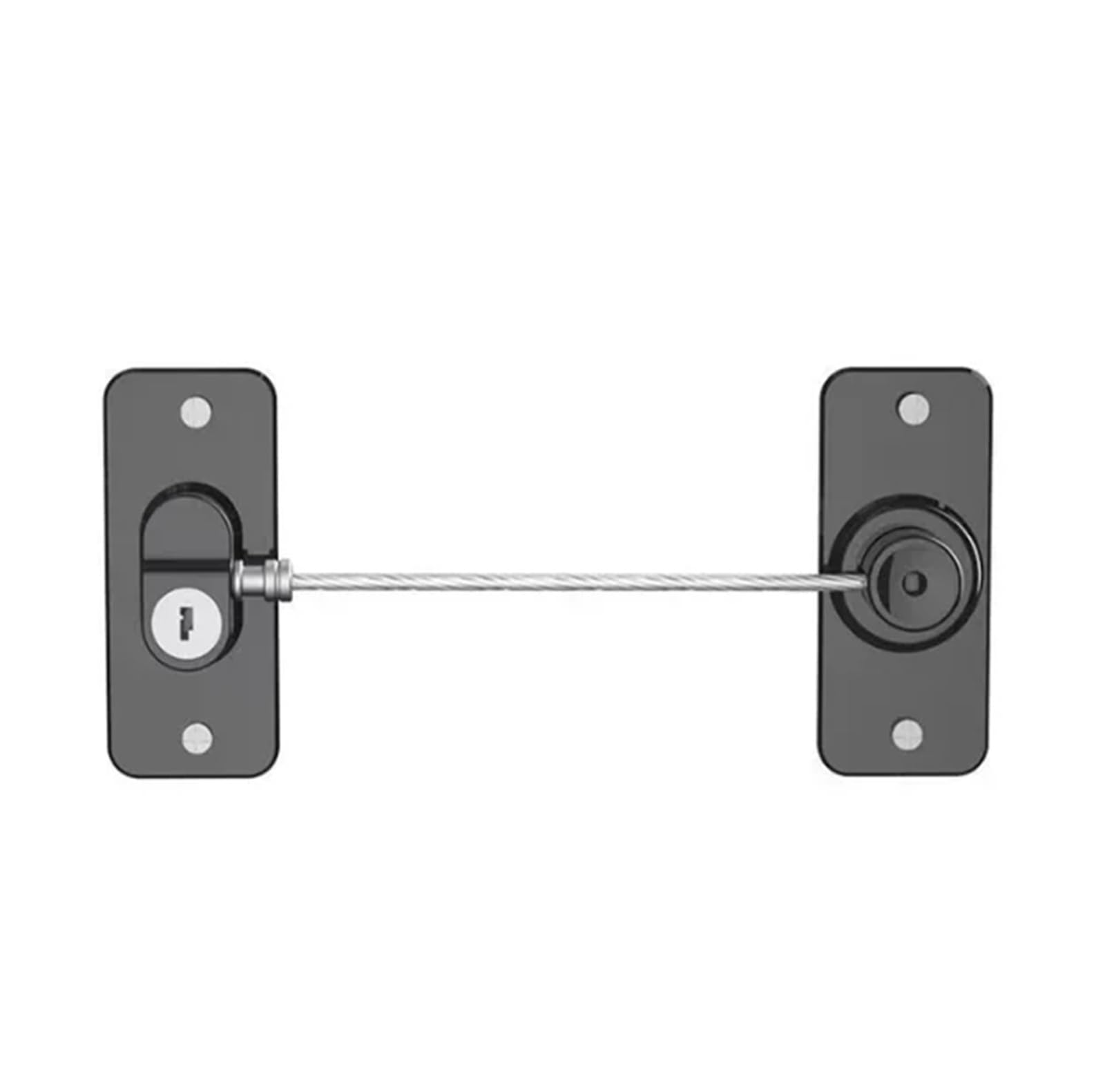 Jfnklfg Black Child Safety Locks Window Door Cable Ventilator Kid Lock Security Locking Keyed Opening Restrictor For Protection For Home Office(Black)