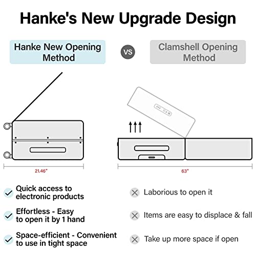 Hanke 24 Inch Checked Luggage With Front Pocket Aluminum Frame （Can Not Open In The Middle）Hard Shell Suitcases With Wheels Rolling Luggage Suitcase With Lock Travel Luggage For Weekender-Smoke White #TOP1