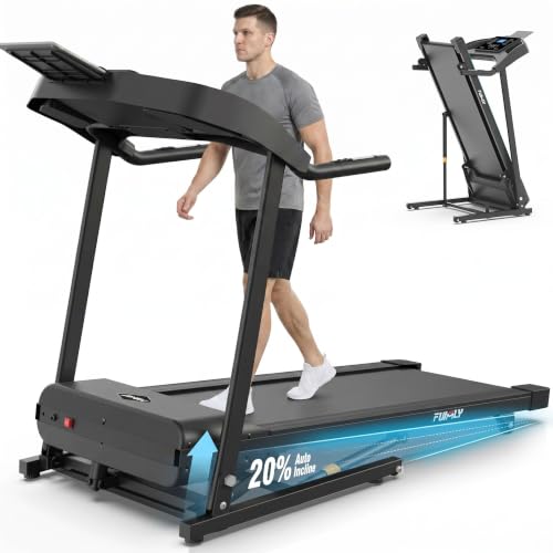 Image of Treadmill with 20% Auto Incline | Treadmill for Home 4.5HP Heavy Duty Folding Running Machine, 400 lb Weight Capacity, Smart Data Monitoring /Shock Absorption