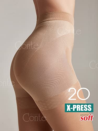 High Waist Control Top Push-Up Sheer Tights - Conte X-Press 20 Den
