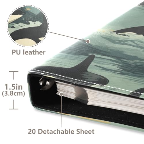 Álbum de fotos Kigai Orca Whales para fotos 4x6, álbum grande para scrapbooking con cubierta de cuero sintético para fotos familiares, bodas, aniversarios, bebés y vacaciones miniatura 4