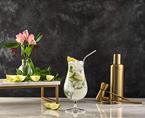 Joyjolt Terran Pina Colada Glasses - Premium Hurricane Cocktail Glasses Made In Europe - 17-Ounce L Crystal Drinking Set - Set Of 4 Hurricane Glasses Cocktail Set, Ideal For Refreshing Cocktails #TOP3