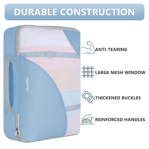 Image of OlarHike 8 Set Packing Cubes for Travel,Gifts for Women Mom,Anti-Tearing Suitcase Organizer,with Over 1000 pcs Mesh Holes,Vacation Essentials & Accessories for Cruise Ship