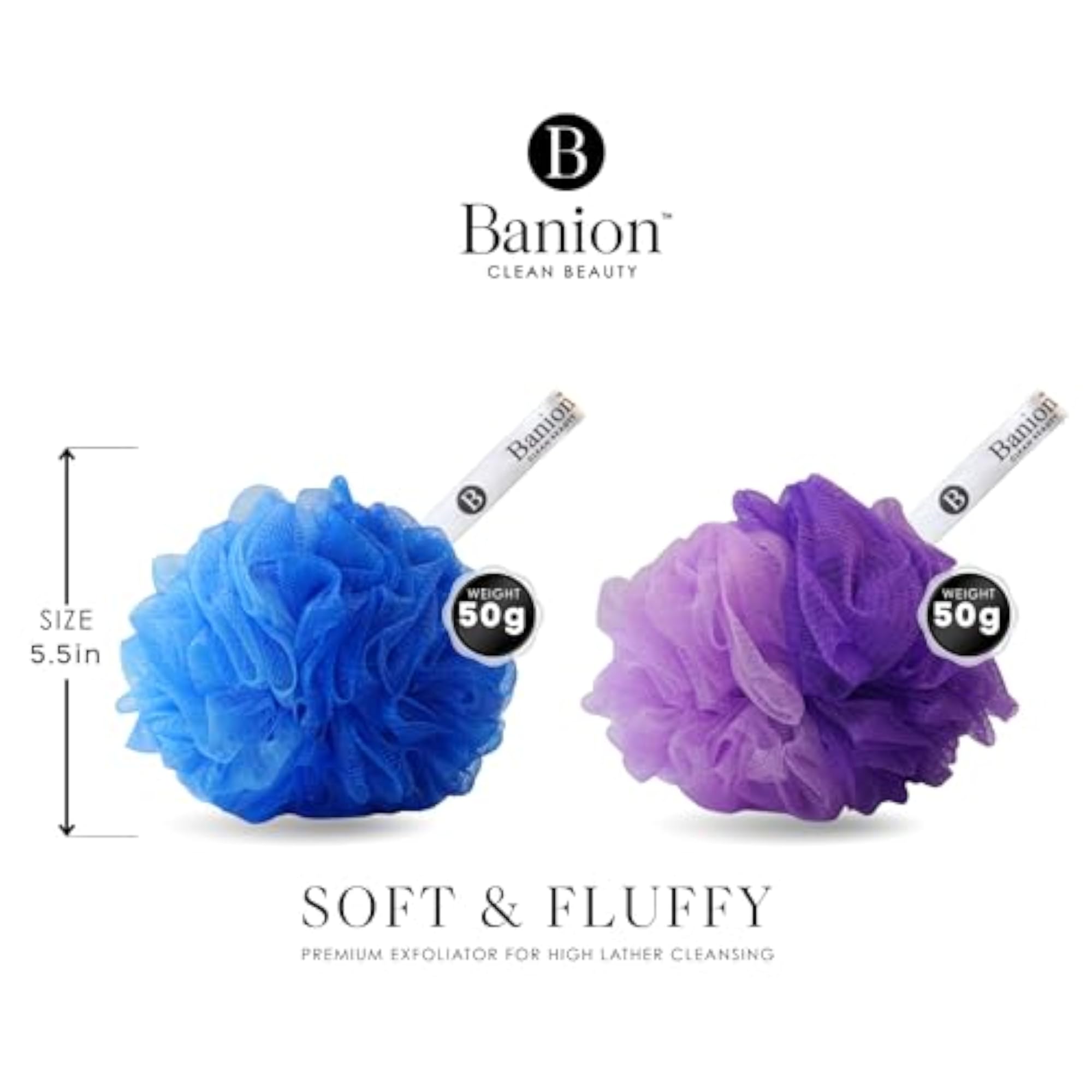Premium Charcoal-Infused Loofah, Soft Exfoliator
