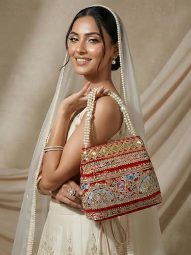Image of Adiva Potli Handbags For Women | Potli Bags For Ladies For Wedding | Potli Bags For Women | Wedding Bags For Woman | Batwa Potlis Hand Bag | Designer Potli Bag For Ladies For Marriage