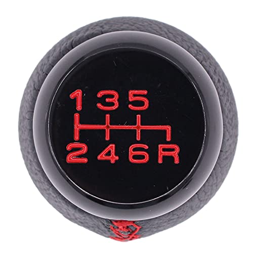 Xtremeamazing 6 Speed Manual Gear Shift Knob M10 X 1.5 Red Stitching Black Leather With 3Pcs Adapters 8Mm10Mm 12Mm #TOP3