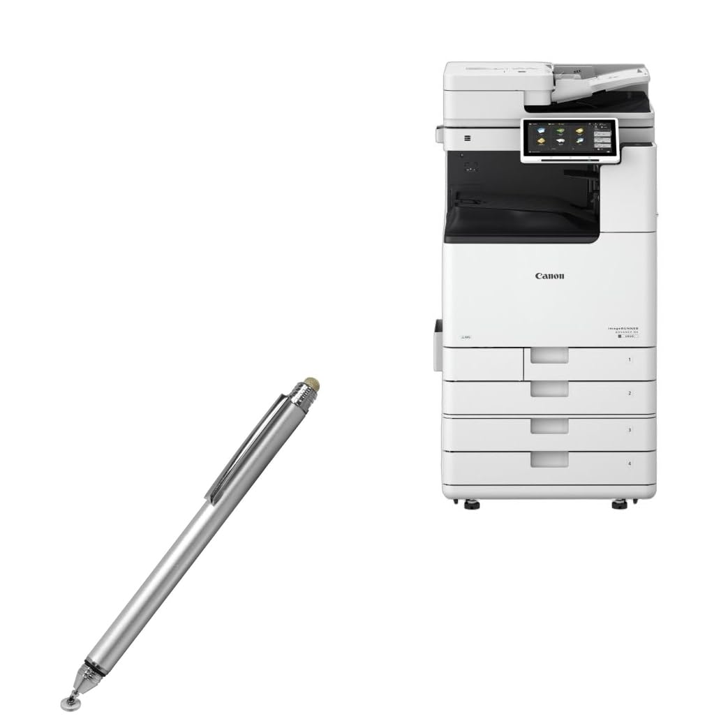 BoxWave Stylus Pen Compatible with Canon imageRUNNER Advance DX 4935i - DualTip Capacitive Stylus, Fiber Tip Disc Tip Capacitive Stylus Pen - Metallic Silver