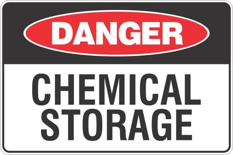 Danger Chemical Storage Safety Sign 8x12 Metal Tin Sign Garage Man Cave Wall Decor