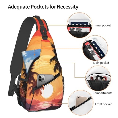Mochila tipo bandolera patrón Hawaiian Sunset unisex miniatura 4
