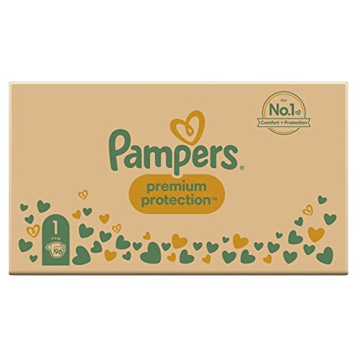 Pampers Premium Protection 81689089 pañal desechable Niño/niña 1 96 pieza(s) - Pañales desechables (Niño/niña, Tape diaper, 2 kg, 5 kg, Multicolor, Velcro)