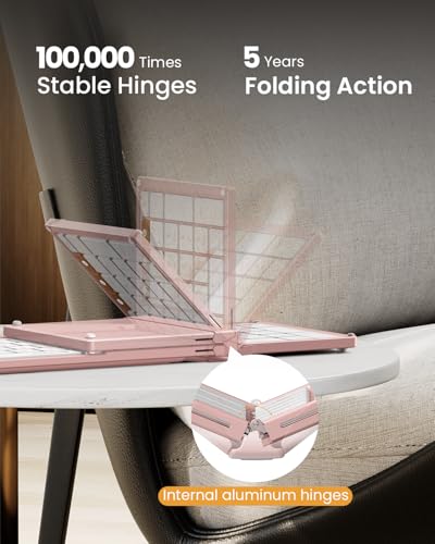 Image of ProtoArc XKM01 Full-Size Foldable Keyboard Mouse Combo for Travel - Pink | 105-key keyboard, slim mouse, hard case and phone stand; 3-device Bluetooth & 2.4G switching, for travel office use