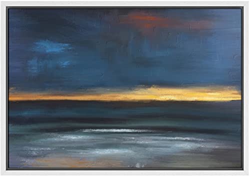 SIGNWIN Lienzo enmarcado para pared, colorido abstracto, ilustraciones del hogar para sala de estar, dormitorio, 16 x 24 pulgadas, color blanco