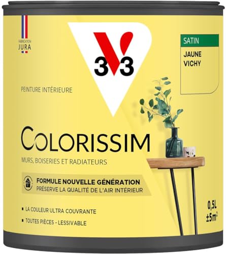 V33 Peinture multi-supports Colorissim® Jaune vichy satin 0,5L