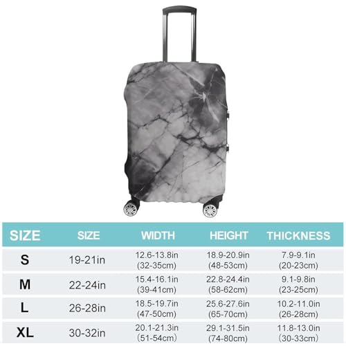 Light Black Marble Luggage Cover, Elastic Luggage Protector Fits 19-32in Suitcases, Washable & Anti-Scratch Suitcase Cover for Men Women XL2
