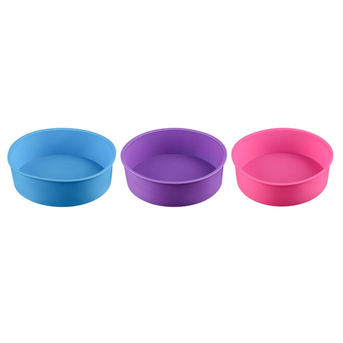 SHINEOFI Stampi per Torte in Silicone Rotondi 3 Pezzi Antiaderenti e Facili da Pulire per Pasticceria Professionale e Uso Domestico in Cucina