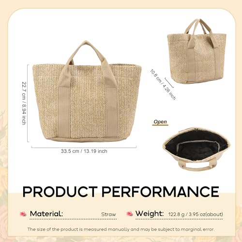 Bolso playero de palma para mujer miniatura 4
