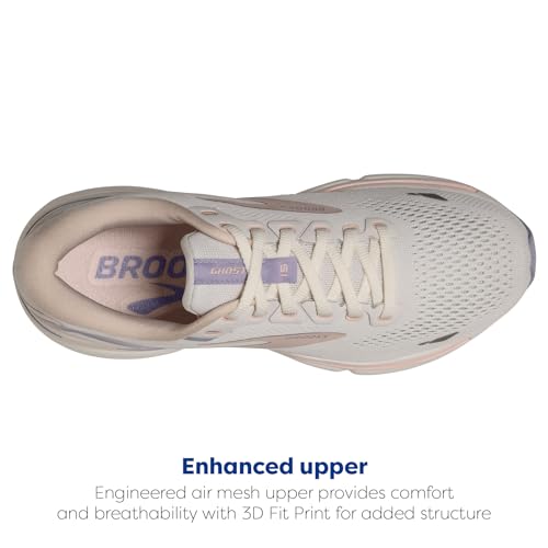 Brooks Brooks Women's Ghost 15 Neutral Running Shoe - Snow White/Blush/Cosmic Sky - 5.5 Medium