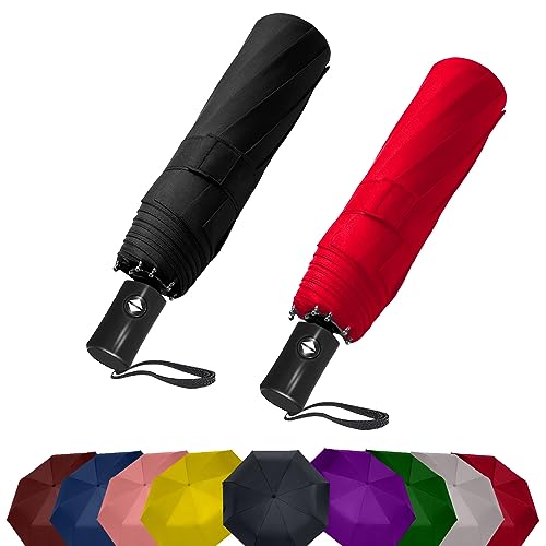 Image of SIEPASA Umbrella for Men - Automatic Large Size Foldable Umbrella with Travel Cover for Man and women - 3 fold Windproof umbrella