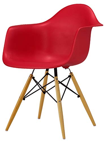 ダイニングチェアリプダクトイームズシェルチェアレッドDSW赤ウッド
