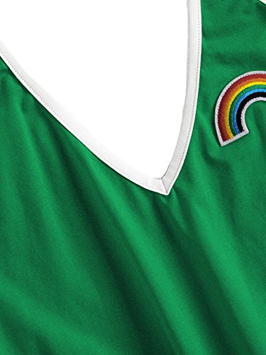 Sweatyrocks Women's Halter Sleeveless Short Jumpsuit Rompers Backless Playsuit Green S #TOP2