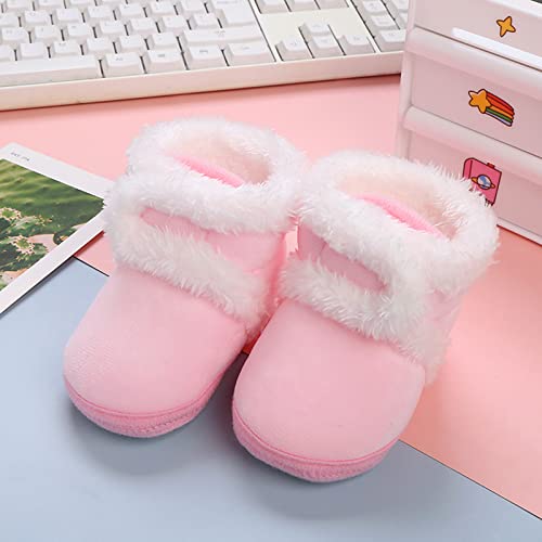 sfdgfhyf First Walking Boots for Toddler Baby Shoes Fleece Warm Booties Shoes Fashion Printing Non Slip Breathable Nude2