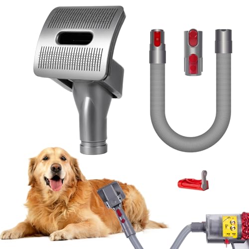 Pet Grooming Kit Compatible with Dyson V7 V8 V10 V11 V15 Gen5 Vacuum Cleaner,Dog Brush Vacuum Attachment with Extended Vacuum Hose & Trigger Lock