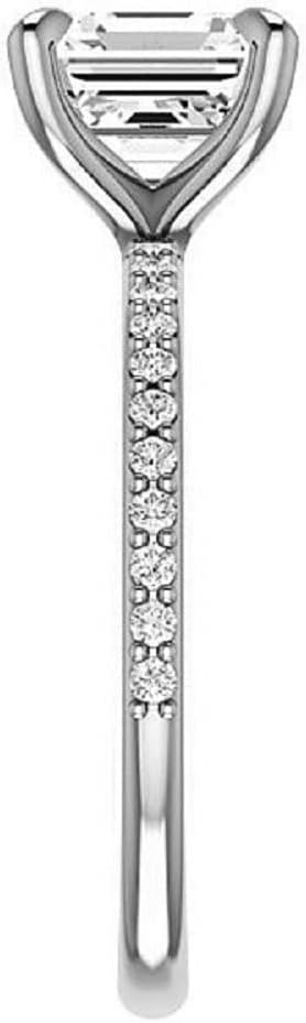 2.50 CT Asscher Infinity Accent Engagement Ring Wedding Eternity Band Vintage Solitaire Silver Jewelry Halo-Setting Anniversary Praise Vintage Ring Gift