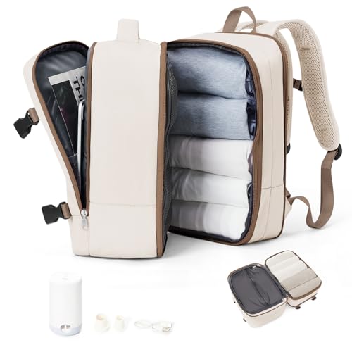 Sac à dos de voyage sous vide suradar beige 40x20x25 cm avec pompe