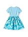 Disney Frozen Elsa Toddler Girl Dress Blue Snowflake Print Short Sleeve Casual Summer Sundress Kids Birthday Party Home School Outfits Clothes 4-5T