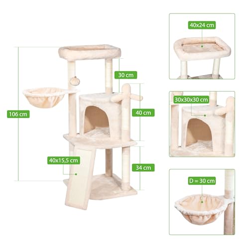 Arbre a chat de qualité supérieure garanti 5 ans en peluche