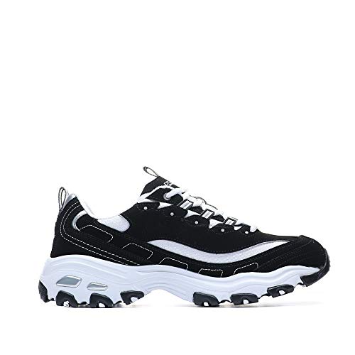 Skechers Herren D'Lites Sneaker, Black Trubuck/White Mesh/Silver Trim, 39.5 EU – Ansicht 2