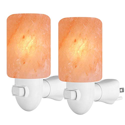 Arvidsson Himalayan Salt Lamp, Salt Lamp Night Light with 4 Bulbs, Natural Crystal Salt Light with ETL Approved Wall Plug for Lighting & Air Purifying -2 Pack