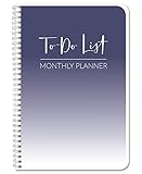 BookFactory Monthly to Do List Planner/Weekly Task Planner Journal - Wire-O, 100 Pages, 6'' x 9'' (Made in USA)