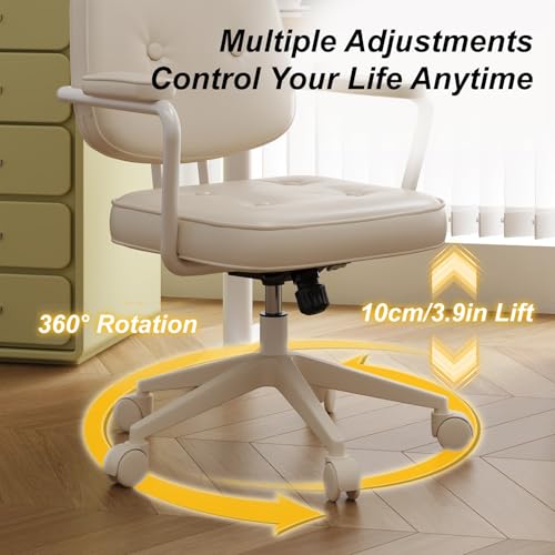 Chaise de bureau pivotante rose compacte et confortable pour ordi