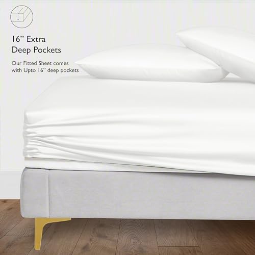 Linenwalas 100% Natural Bamboo Only Fitted Sheet With Secure Elastic Deep Pocket - Image 4