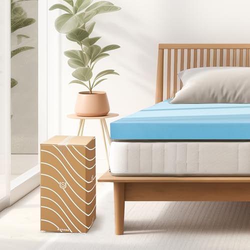 CHUN YI 3 Inch King Memory Foam Mattress Topper, Cooling Gel Infused Bed Topper for Pressure Relief, CertiPUR-US Certified Memory Foam Mattress Pad