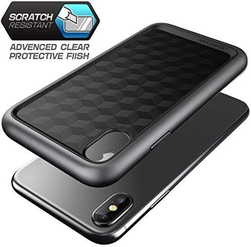 SUPCASE [Unicorn Beetle Style] Case Designed for iPhone X, iPhone XS, Premium Hybrid Protective Clear Case for Apple iPhone X 2017/ iPhone XS 2018 Release (MetallicGray)