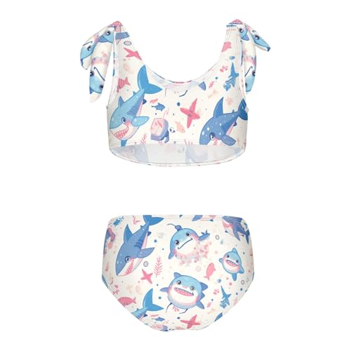 KLL Sharks Camouflage Girls 2 Pieces Bikini Sets Beach Swimsuits Swimming Suits Adjustable Shoulder Strap2