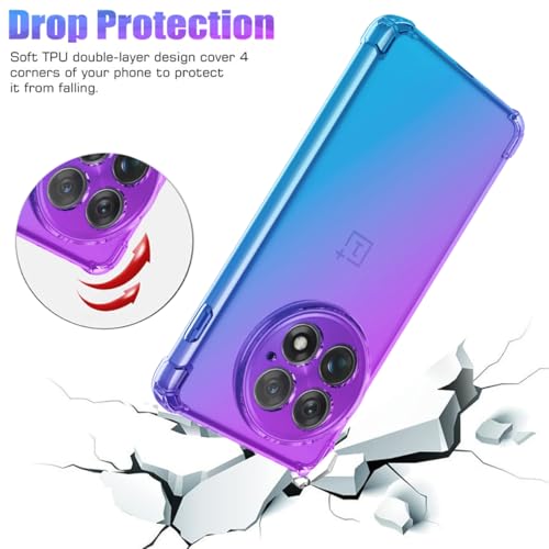 Gufuwo Case for OnePlus 13 5G Case, PJZ110 Cute Case Girls Women, Gradient Slim Anti Scratch Soft TPU Phone Cover Shockproof Protective Case for OnePlus 13 5G Purple/Blue by Gufuwo - Used condition - Image 6