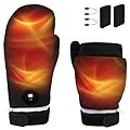 Heated Gloves for Men Women, Rechargeable Full&Half Hands Heated Mittens, Electric Battery Hand Warmers, Fingerless Heated Work Glove for Cold Weather Office Cycling Outdoor Skiing Snow