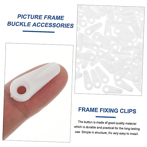 Image of OSALADI 100pcs Tablet Picture Frame Hardware Plastic Picture Turn Buttons Frame Clip Board Hanger Hooks for Plastic Hangers Photo Photo Buttons Fixing Clips No Trace