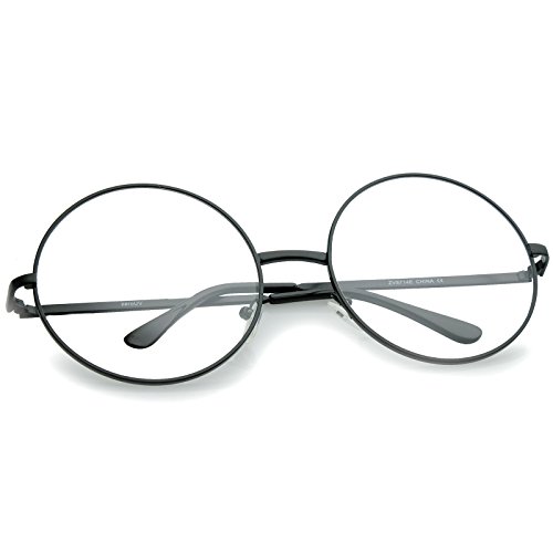 Image of zeroUV Large Oversized Metal Frame Clear Lens Round Circle Eye Glasses