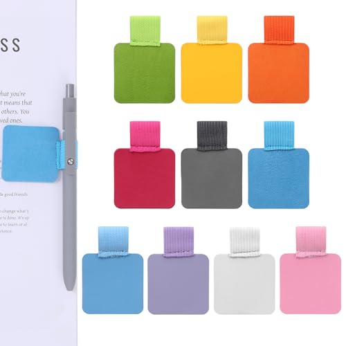 WJIAAA 10 Stück Leuchtturm Stiftschlaufe Selbstklebend Selbstklebende Stiftschlaufe Lederstifthalter und Pen Loop Elastische Stifthalter in Farben mit Elastischer Schlaufe Notizbuch Kalender Tagebuch