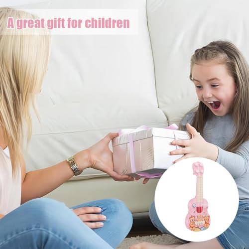 Kinder Ukulele 26cm Gitarre Spielzeug mit 4 verstellbaren Saiten Mini Musikinstrument Early Educational Acoustic Spielzeug für Kleinkinder Anfänger Geschenk (Bär)