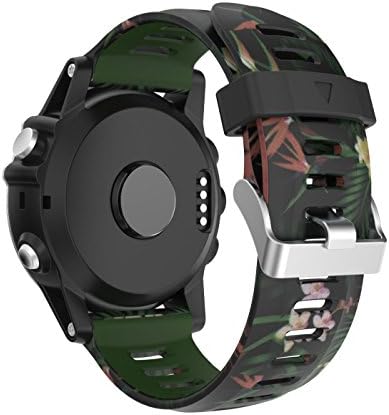 Compatible with Garmin Fenix 3 Watch Band/Fenix 5X Bands, Camouflage Silicone Replacement Bands Wristbands Strap Compatible with Garmin Fenix3/Fenix 3 HR/5X Plus/Descent Mk1