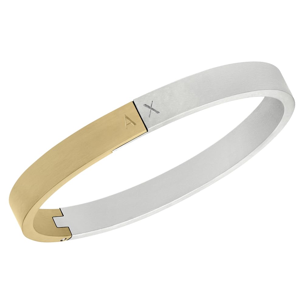 Armani Exchange Bracciale da Uomo Bicolore in Acciaio Inox, AXG0172040