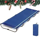 TIMBER RIDGE Feldbett Klappbar leicht Campingbett Faltbar Einfach zu Bauen Tragbares Campingliege Bequem bis 120kg Reisebett Erwachsene Klappbett Camping für Outdoor Camp Reisen Garten Blau