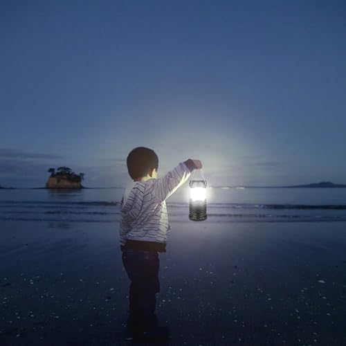 4 lámparas LED para acampar al aire libre, lámpara impermeable, lámpara alimentada por pilas, lámpara de camping de emergencia con gancho plegable, aplicable a huracán, emergencia, familia, cobertizo, - imagen 8