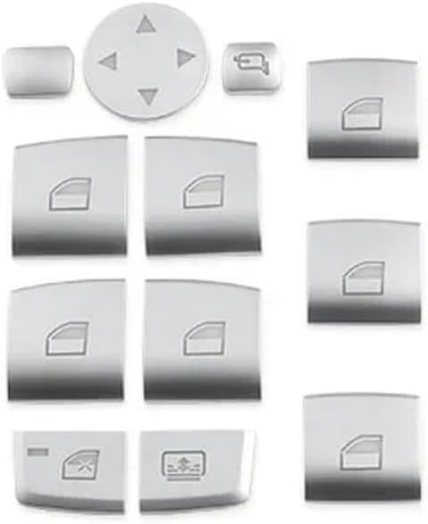Chrome ABS Car Window Lift Button Switch Cover Trim Car Interior Accessories for BMW 1 3 4 5 6 7 Series X3 X4 X5 X6(Hight-eruipped 12pcs)