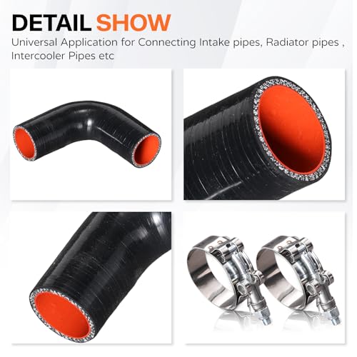 BEIJIULI 1.5" ID 90 Degree Silicone Elbow Coupler Hose with Stainless T-Bolt Clamp,Thickness 5mm,4" Leg Length,4 Layers Reinforced Turbo,Intercooler,Intake Radiator Piping by BEIJIULI - Used condition - Image 7